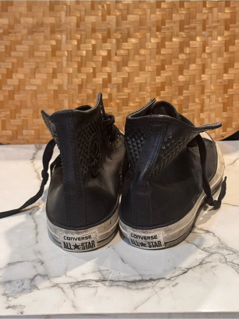 SOLD‼️Converse x John Varvatos CT Hi Leather Studded Embossed Black 145388C - Picture 7 of 10